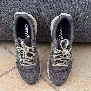 Asics Charcoal and Mint Trail Shoes